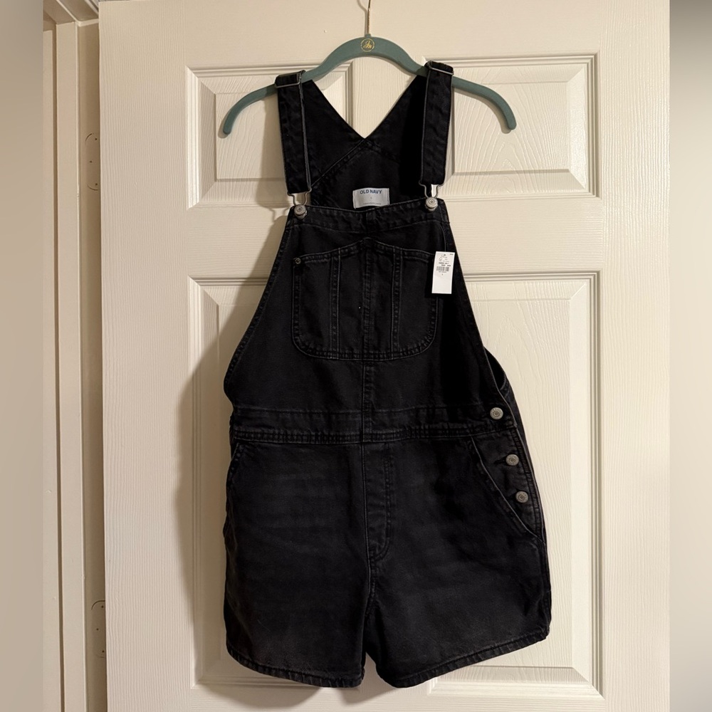 NWT Black Jean Overalls